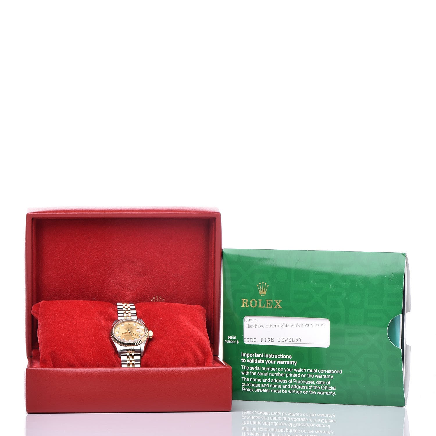 Rolex Stainless Steel 18K Yellow Gold Diamond 26mm Oyster Perpetual Datejust Watch Champagne 79173 15 of 15