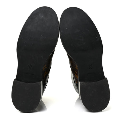Louis Vuitton Calfskin Monogram Wonderland Flat Ranger Boots 40 Black 5 of 7