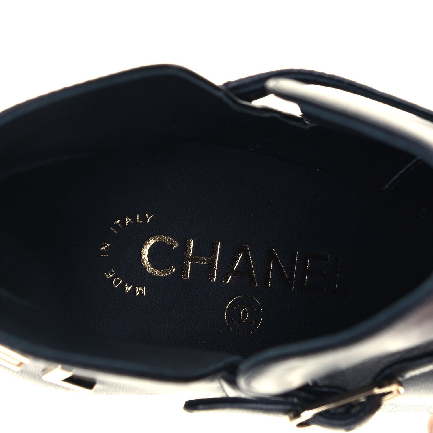 Chanel Lambskin Velvet Cap Toe Logo Short Boots 40 Black 8 of 8