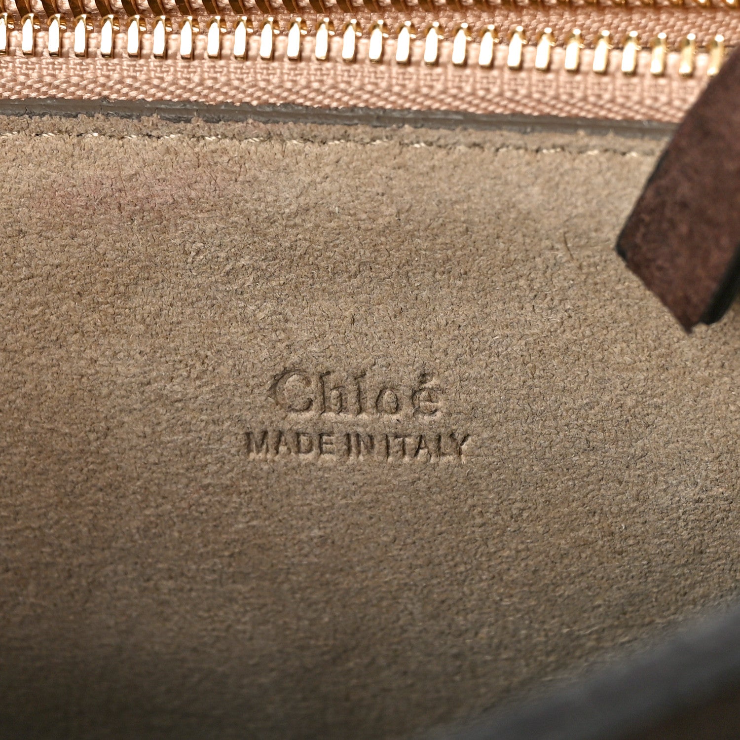 Chloe Snakeskin Suede Medium Faye Shoulder Bag Moka 6 of 10