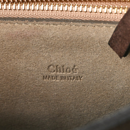 Chloe Snakeskin Suede Medium Faye Shoulder Bag Moka 6 of 10