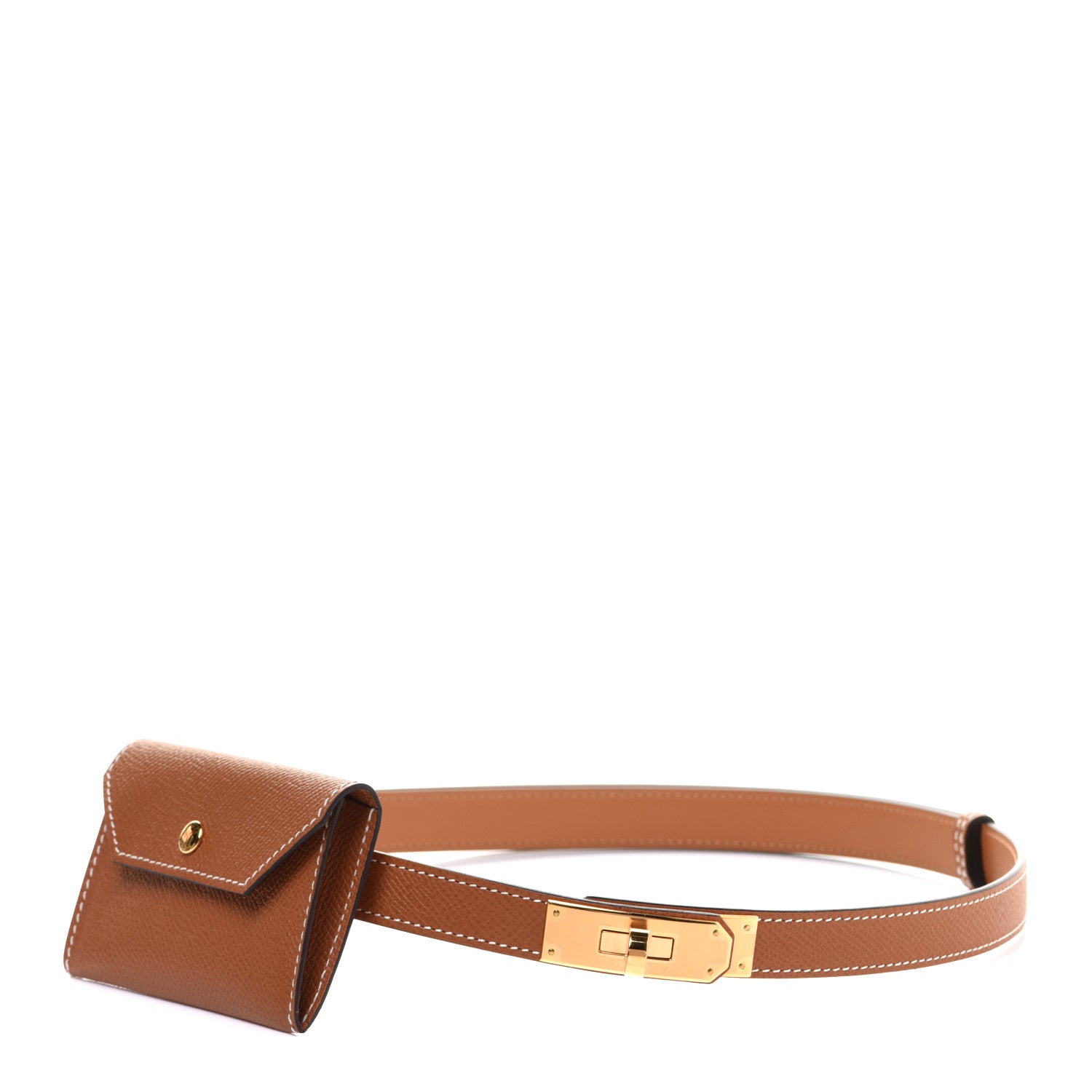 Hermes Epsom Kelly Pocket Belt Gold 1 of 8