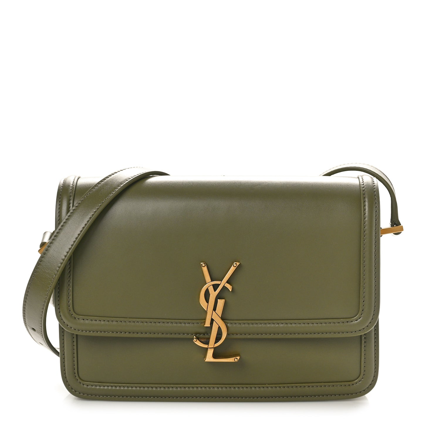 Box Calfskin Monogram Medium Solferino Satchel Loden Green