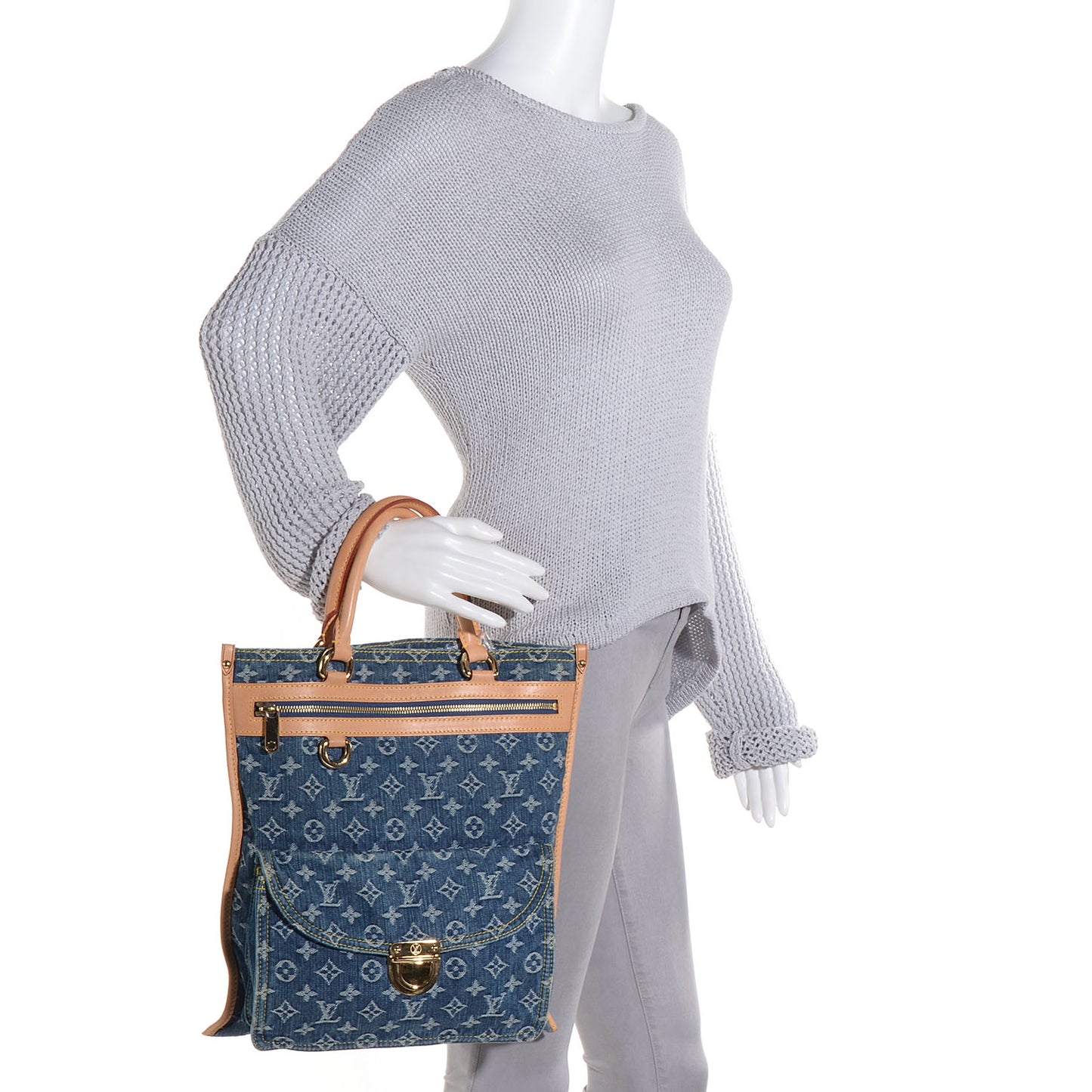 Denim Monogram Sac Plat