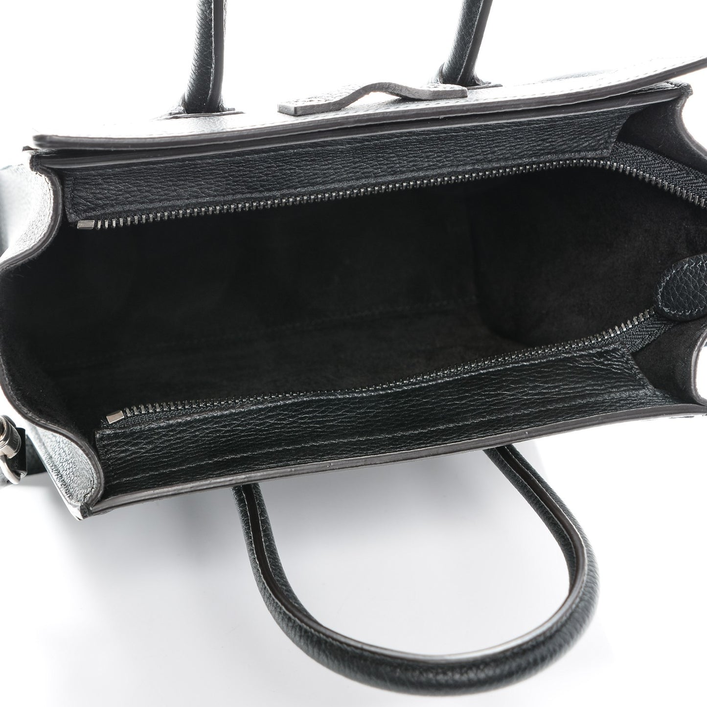Drummed Calfskin Nano Luggage Black