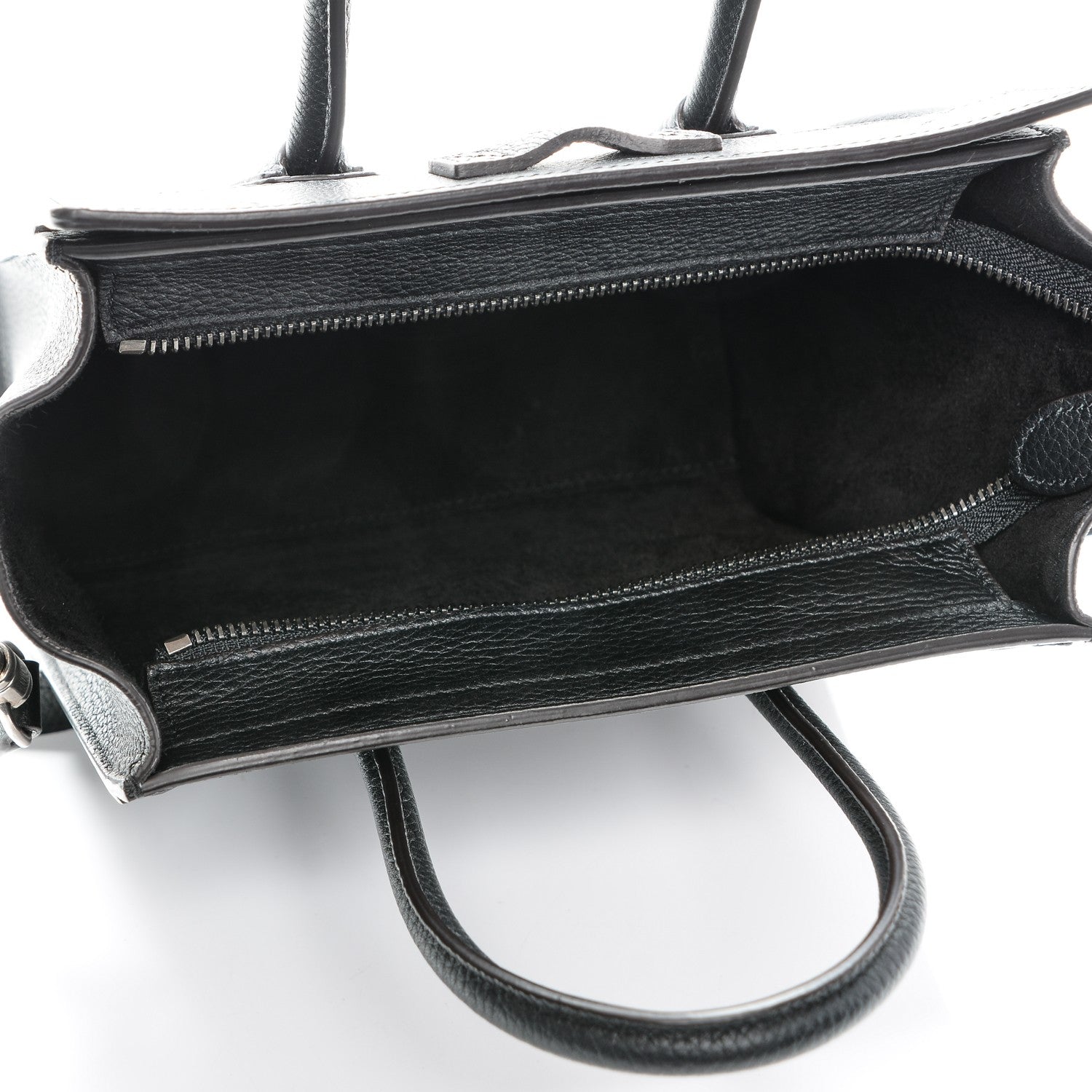 Celine Drummed Calfskin Nano Luggage Black 5 of 6