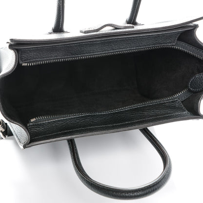Celine Drummed Calfskin Nano Luggage Black 5 of 6