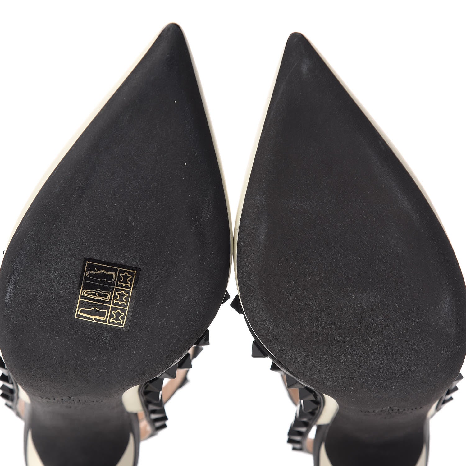 Valentino Garavani Nappa Rockstud Ankle Strap 100mm Pumps 37 Light Ivory Black 8 of 9