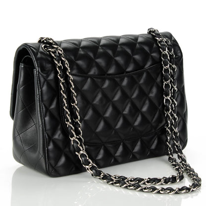Chanel Lambskin Quilted Jumbo Double Flap Black 3 of 9