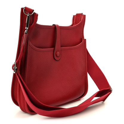 Hermes Taurillon Clemence Evelyne III PM Rouge Grenat 3 of 11