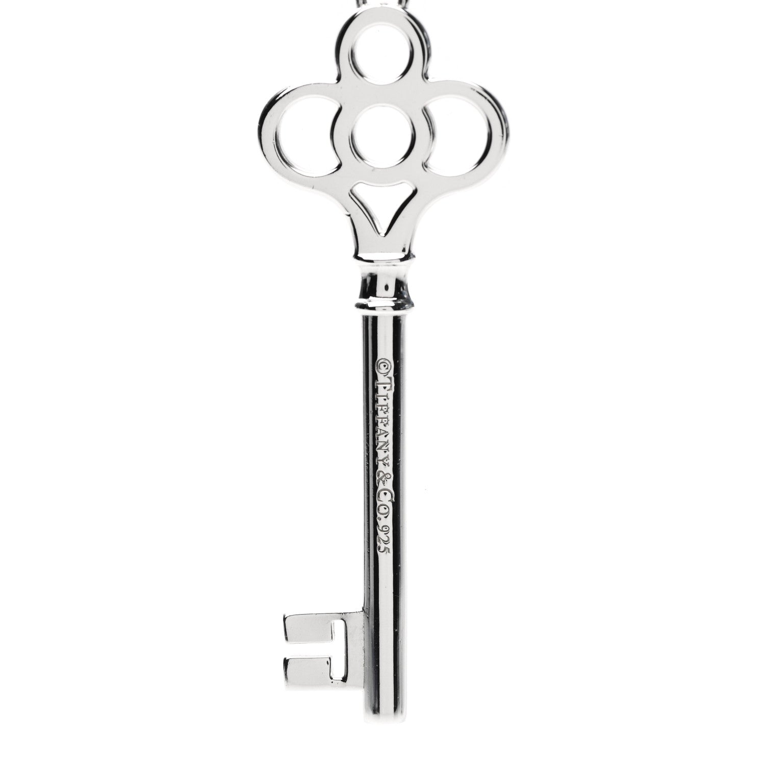 Tiffany Sterling Silver Large Crown Key Pendant Necklace 4 of 7