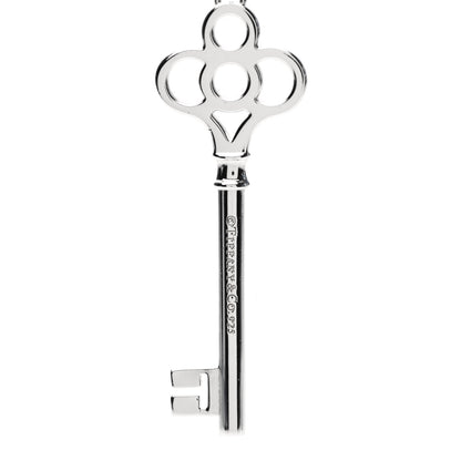 Tiffany Sterling Silver Large Crown Key Pendant Necklace 4 of 7
