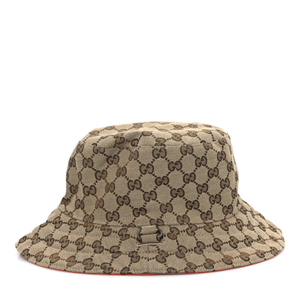 Gucci X NORTH FACE Canvas GG Monogram Reversible Hat S Beige Deep Orange 6 of 13