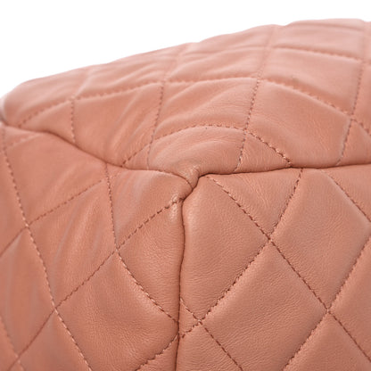 Chanel Lambskin Quilted CC Chain Drawstring Tote Dark Beige 14 of 16