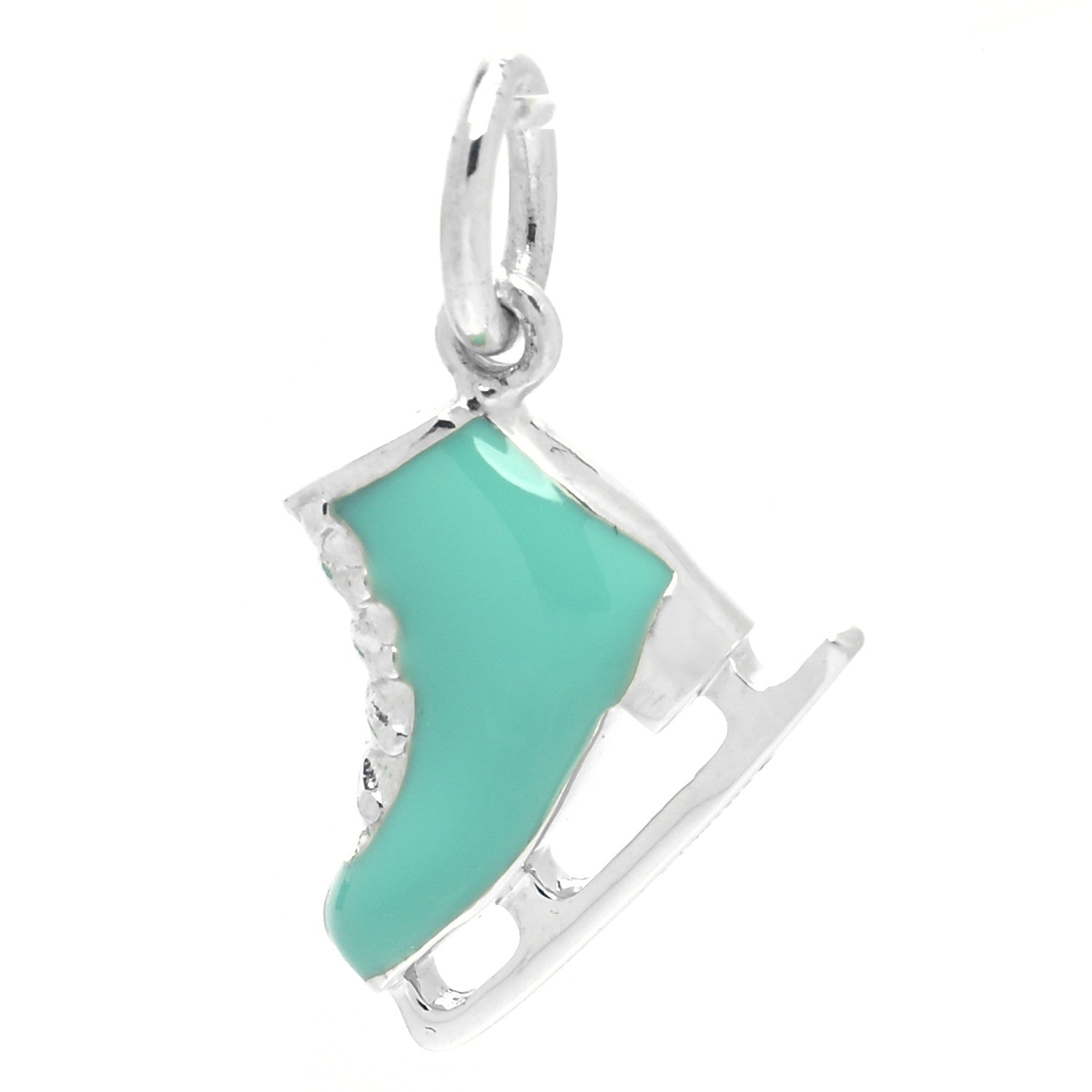 Tiffany Sterling Silver Enamel Ice Skate Charm Blue 3 of 5