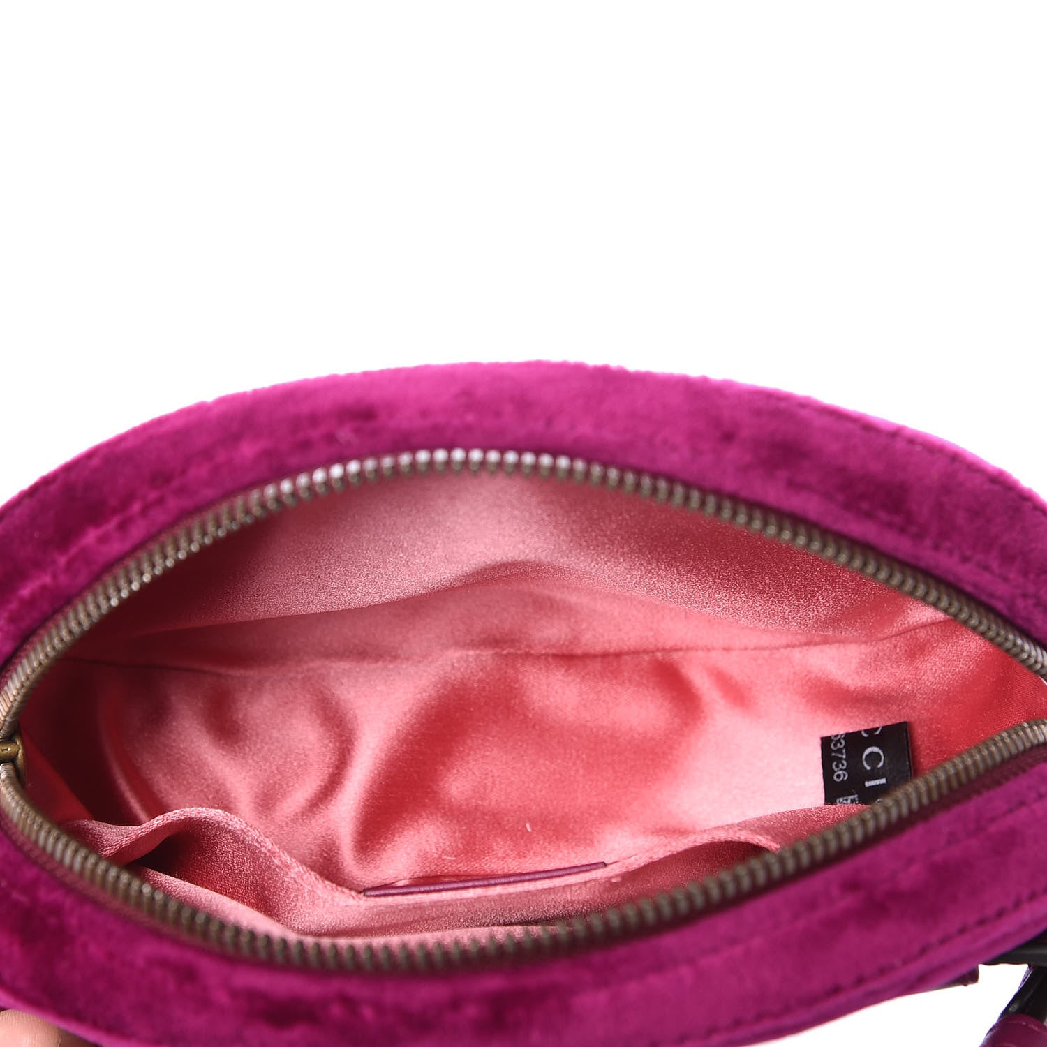 Gucci Velvet Matelasse GG Marmont Belt Bag 85 34 Fuchsia Violet Cyclamen 4 of 11