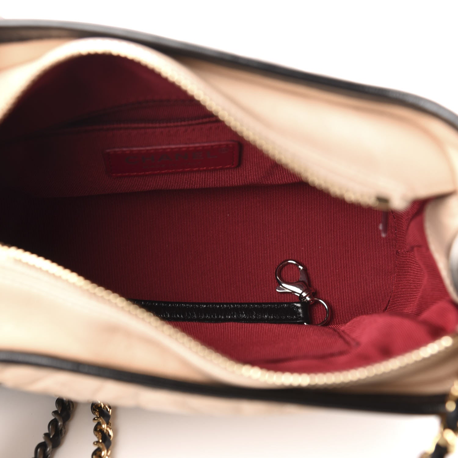 Chanel Aged Calfskin Quilted Small Gabrielle Hobo Beige Black 5 of 10