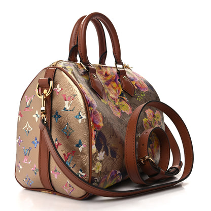 Louis Vuitton Metallic Monogram LV Garden Speedy Bandouliere 25 Gold 2 of 12