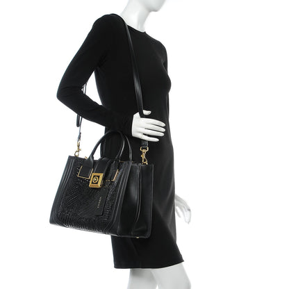 Versace Patent Calfskin Barocco Quilted Day Bag Black 2 of 8