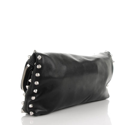 Alexander McQueen Calfskin Studded Padlock Skull Clutch Black 3 of 7