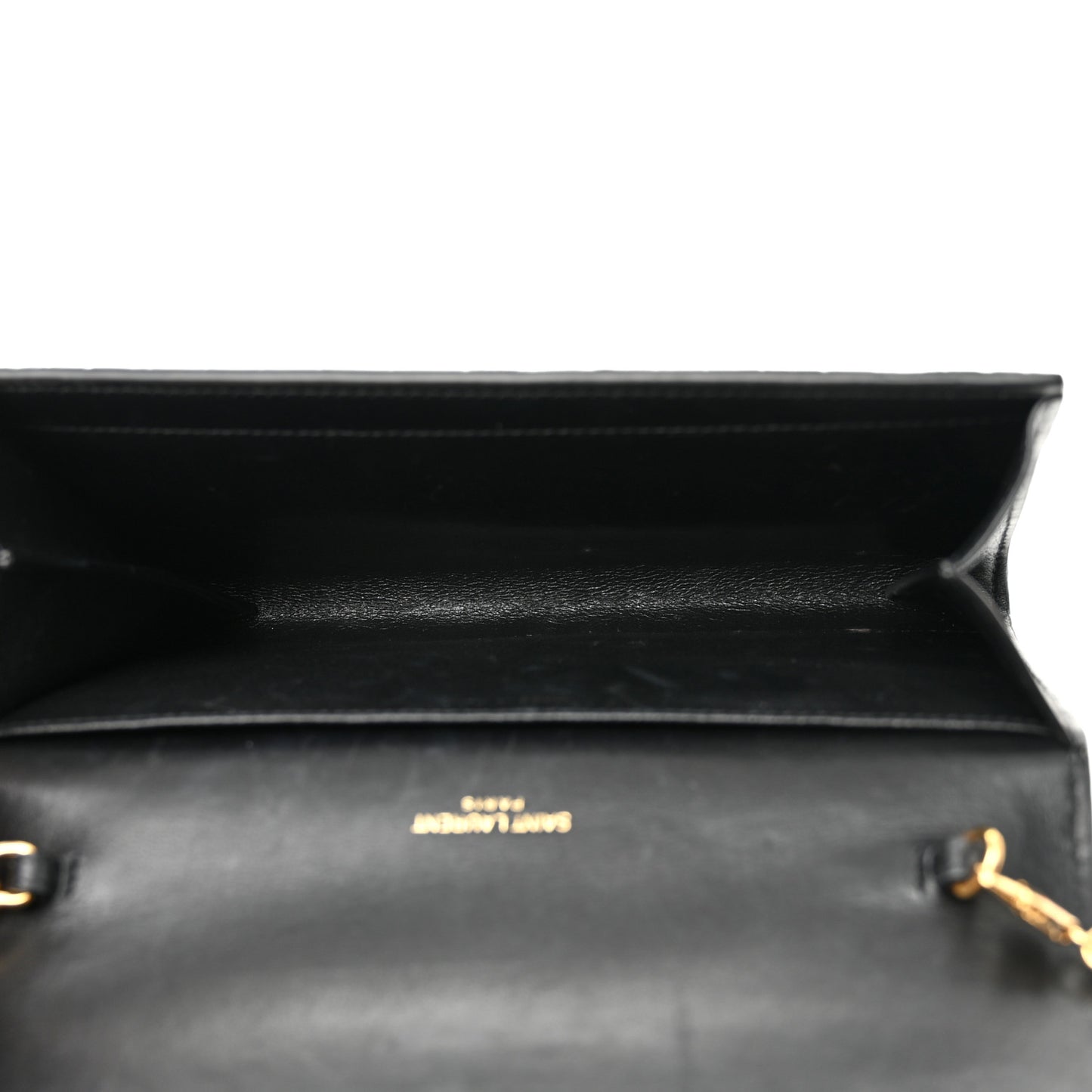 Calfskin Crocodile Embossed Monogram Uptown Chain Wallet Black