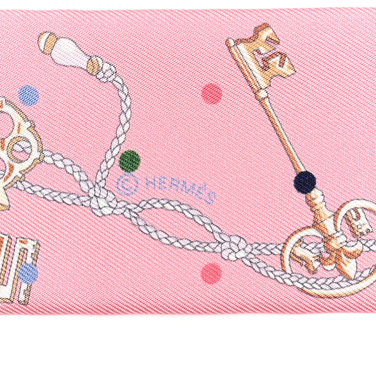 Silk Les Cles A Pois Twilly Rose Beige Multicolor