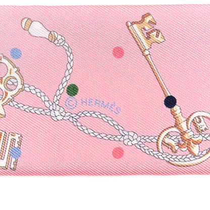 Hermes Silk Les Cles A Pois Twilly Rose Beige Multicolor 2 of 4