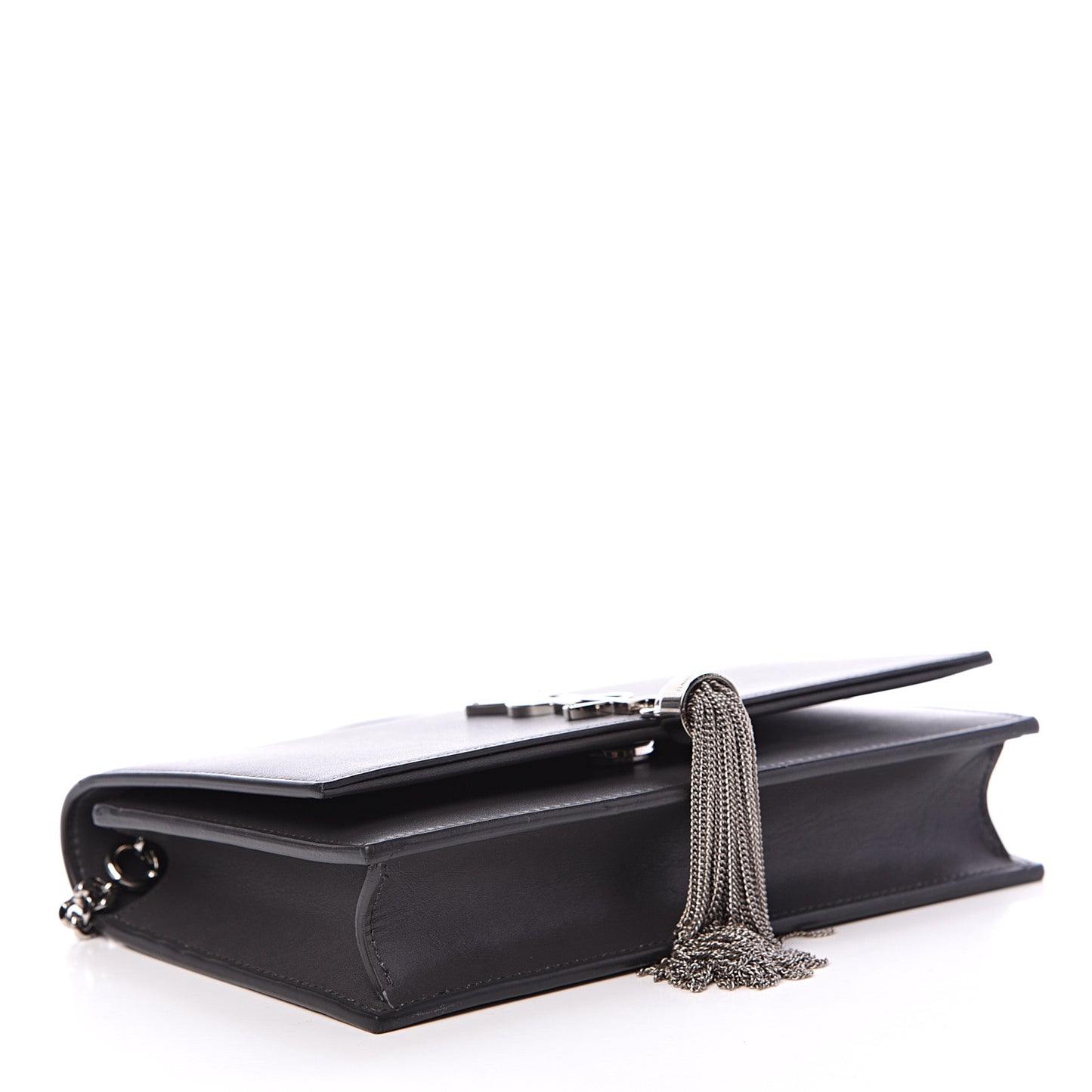 Smooth Calfskin Classic Monogram Kate Tassel Chain Wallet Grey