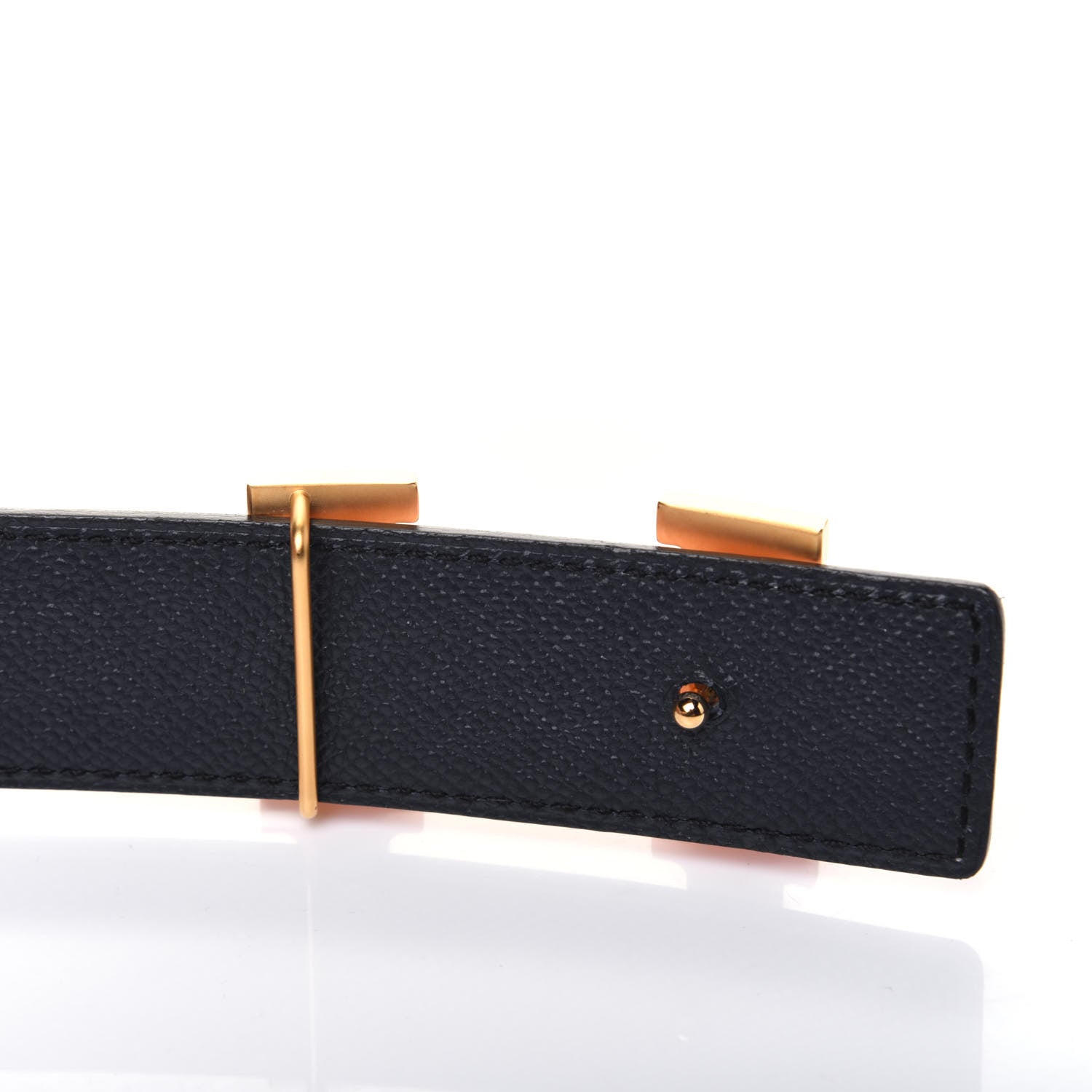 Hermes Box Togo 32mm Martelee H Belt 95 Rose Sakura Blue Nuit