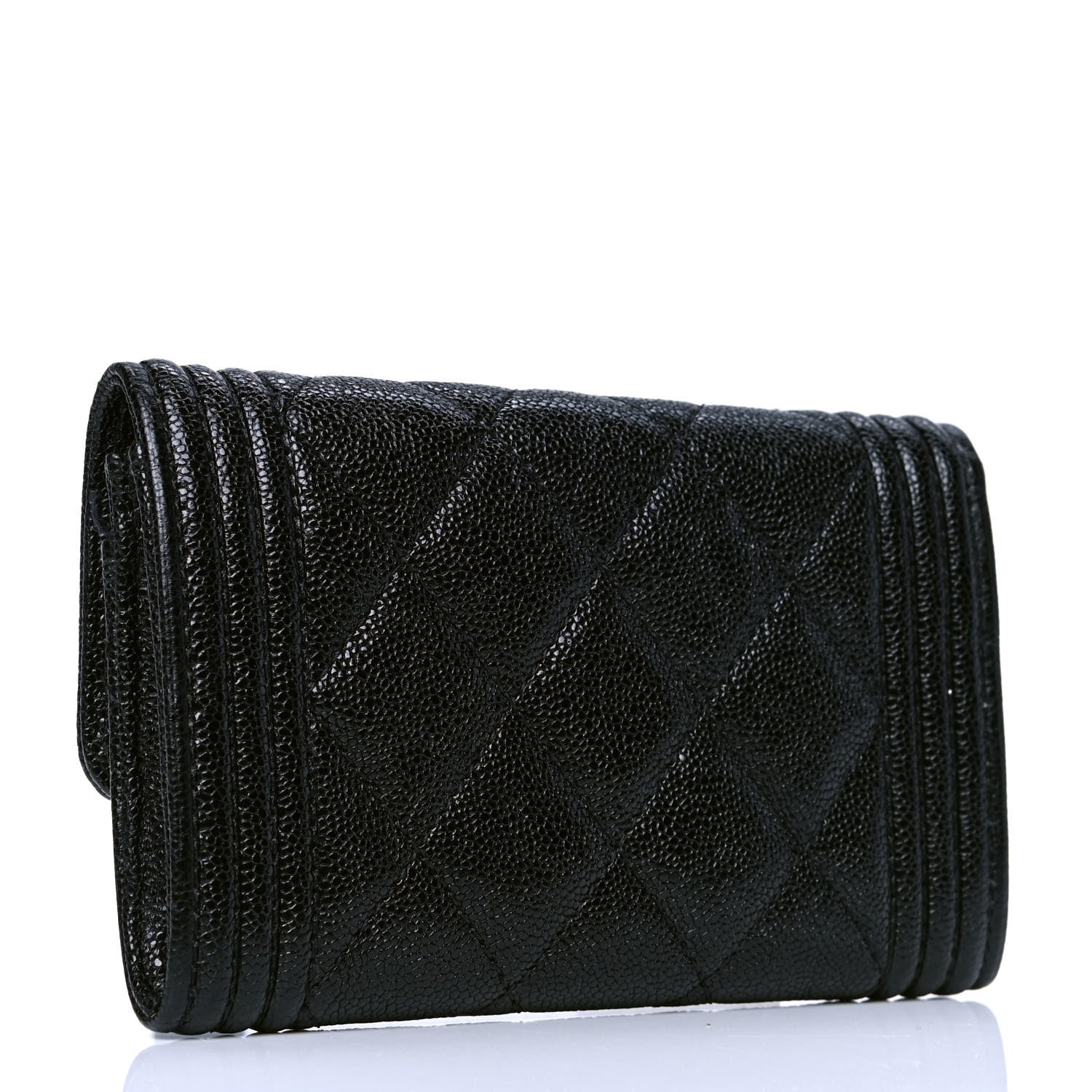 Chanel Caviar Quilted Boy Flap Card Holder Black 2 of 4
