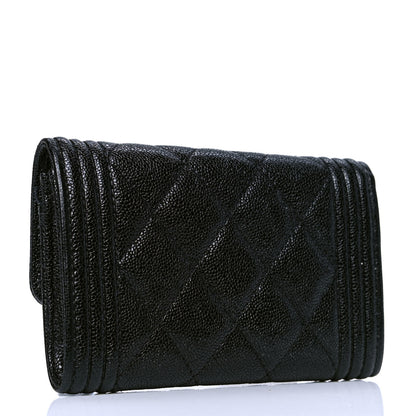 Chanel Caviar Quilted Boy Flap Card Holder Black 2 of 4