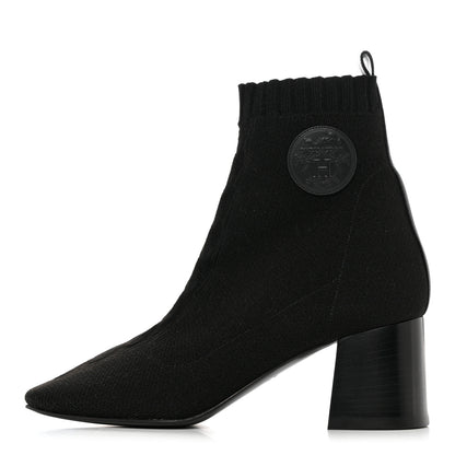 Hermes Knit Calfskin Volver 60 Ankle Boots 39.5 Black 1 of 9