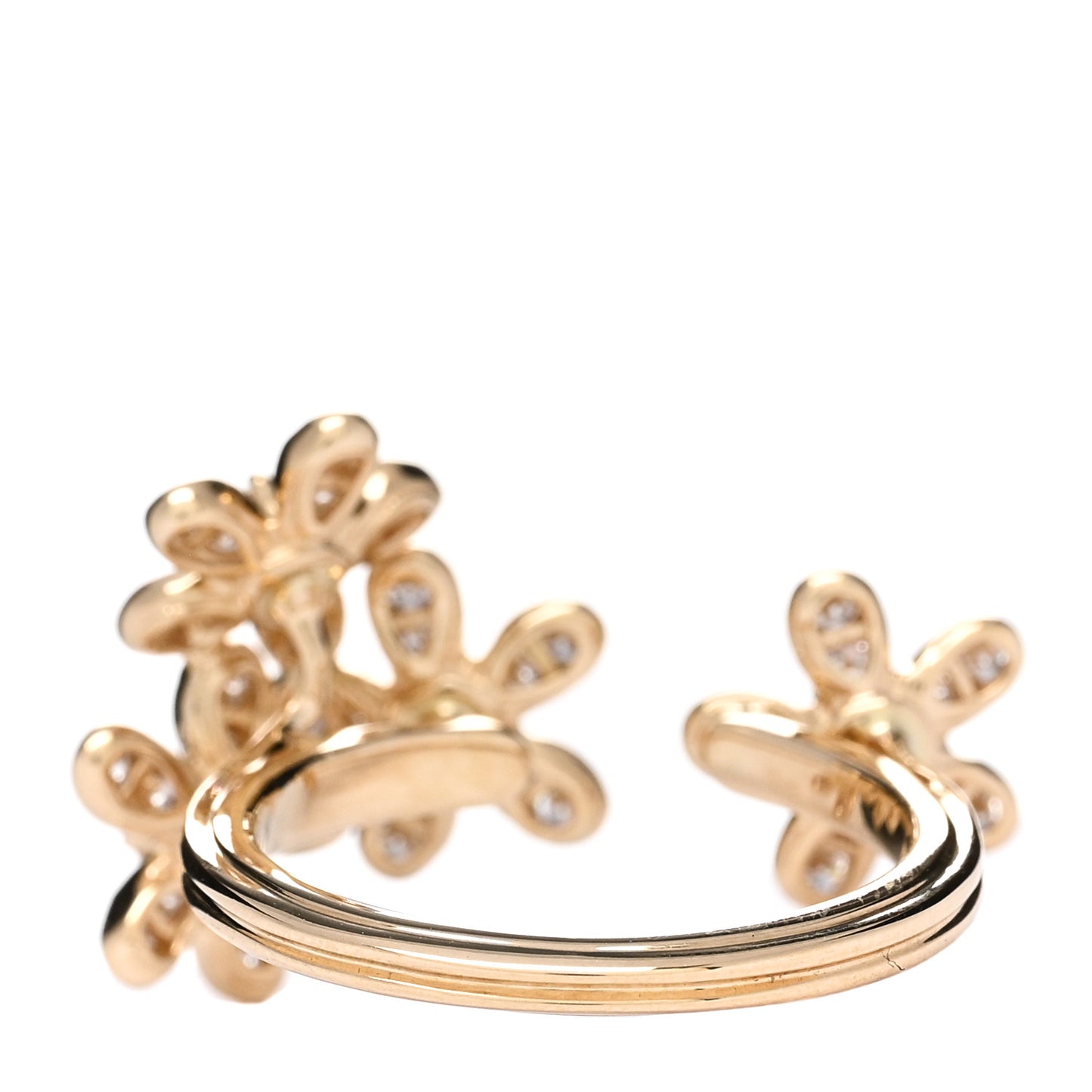 18K Yellow Gold Diamond Socrate Between The Finger Ring 53 6.5