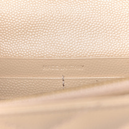 Saint Laurent Grain De Poudre Matelasse Chevron Monogram Chain Wallet Nude Powder 6 of 16