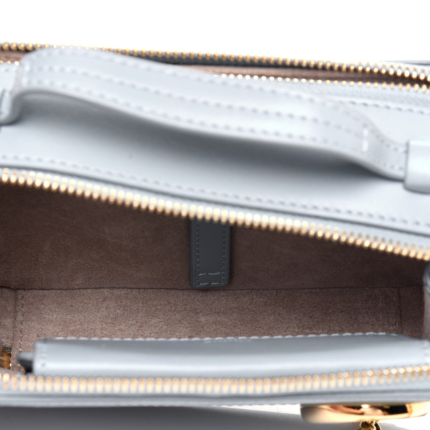 Shiny Calfskin Mini Vanity C Bag Faded Blue