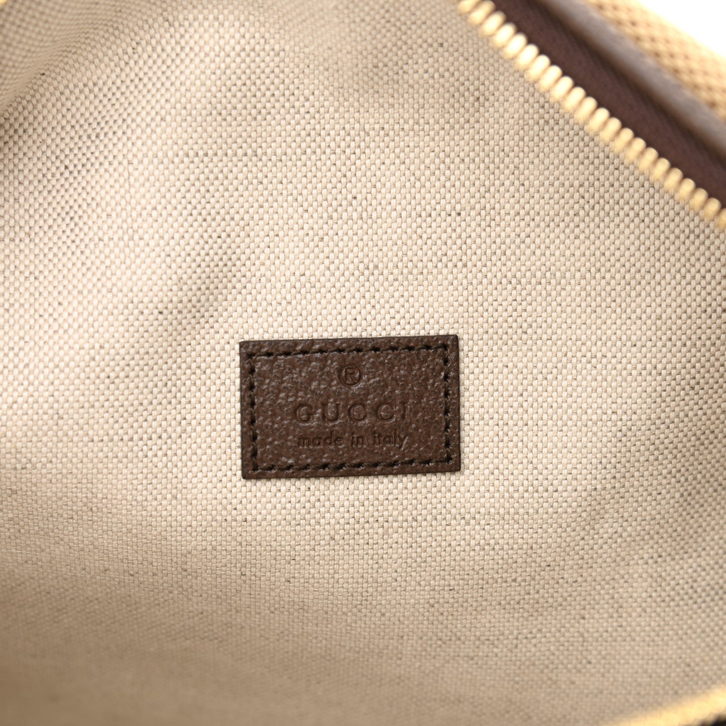 Monogram Jumbo GG Textured Dollar Calfskin Web Belt Bag Camel Ebony New Acero