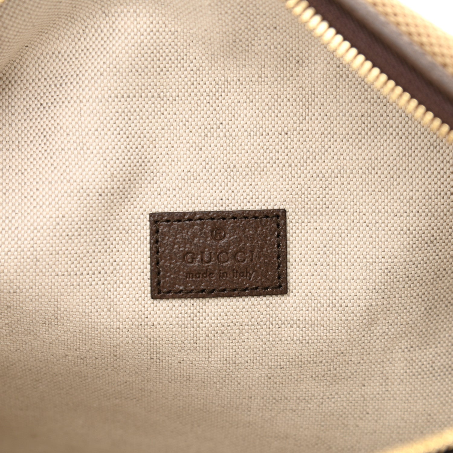 Gucci Monogram Jumbo GG Textured Dollar Calfskin Web Belt Bag Camel Ebony New Acero 6 of 10