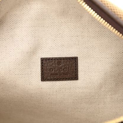 Gucci Monogram Jumbo GG Textured Dollar Calfskin Web Belt Bag Camel Ebony New Acero 6 of 10