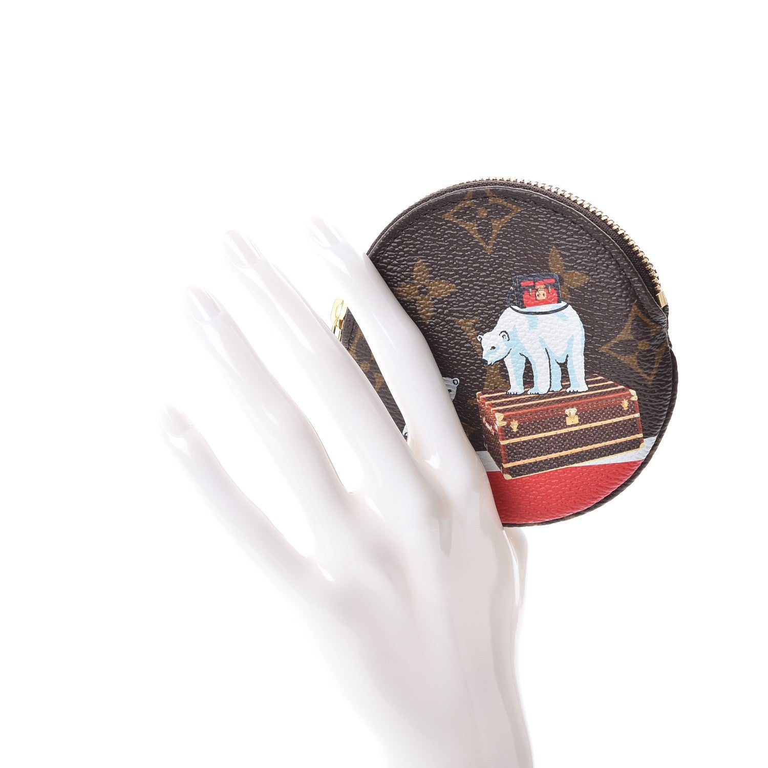 Louis Vuitton Monogram 2017 Christmas Animation Round Coin Purse 2 of 7