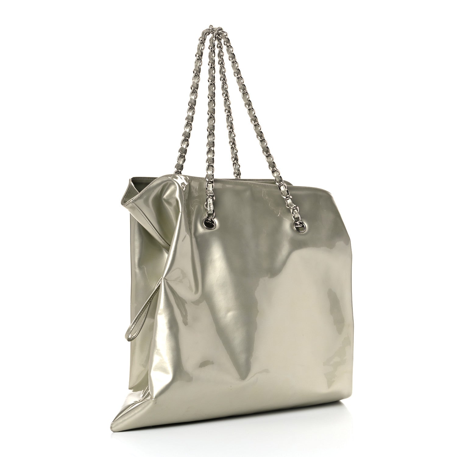 Chanel Patent Crystal Strass Bonbons Tote Silver 3 of 12