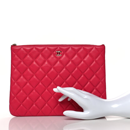 Chanel Caviar Quilted Medium Cosmetic Case Dark Pink 2 of 9