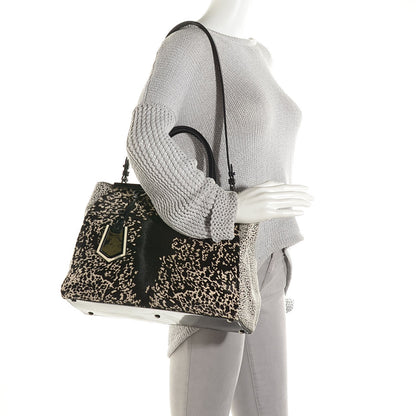 Fendi Calf Hair Patent Regular 2jours Tote Black White 2 of 10