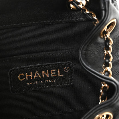 Chanel Glazed Aged Calfskin Quilted Small Duma Drawstring Backpack Black 5 of 9