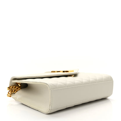Saint Laurent Grain De Poudre Textured Mixed Matelasse Triquilt Medium Monogram Satchel Crema Soft 4 of 10