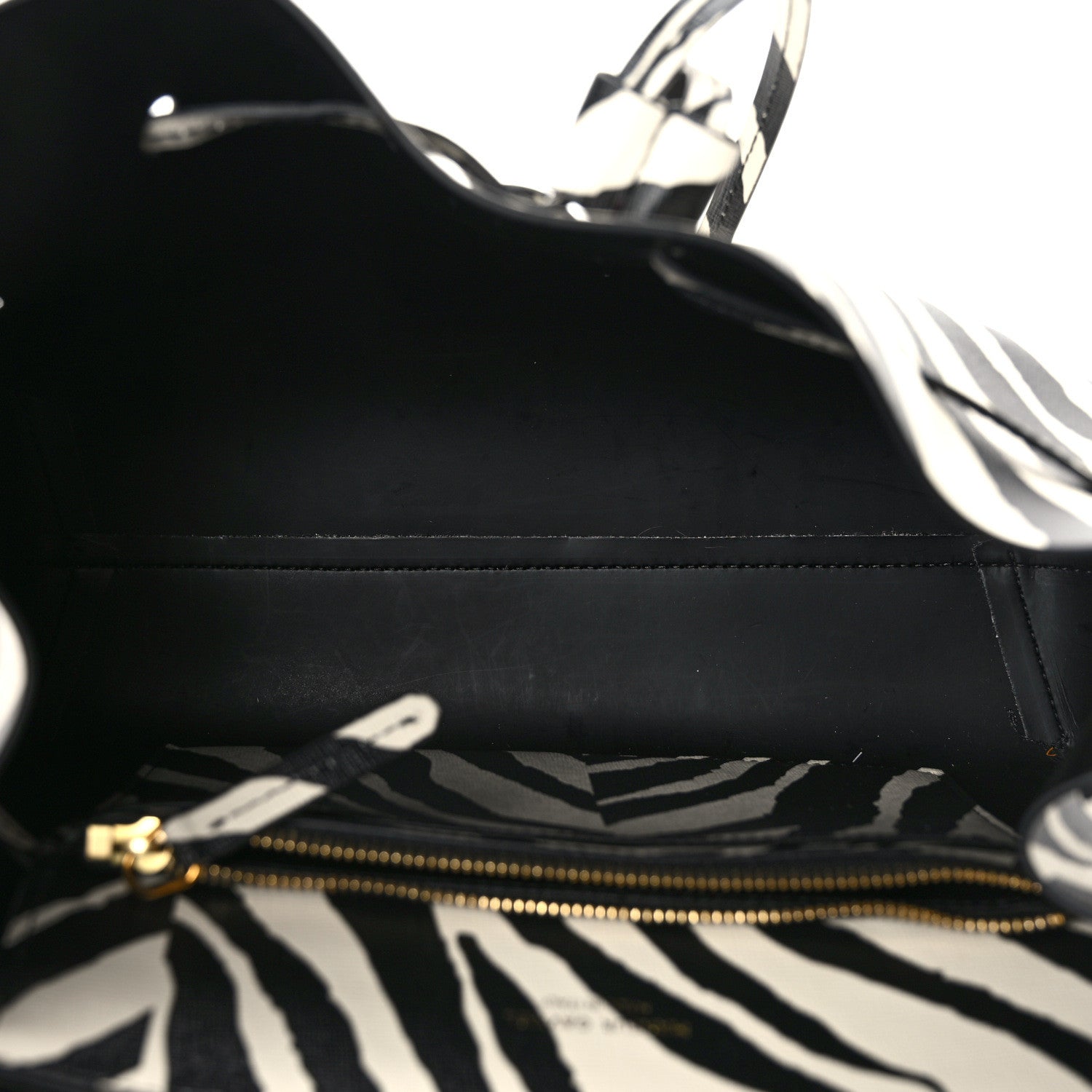 Mansur Gavriel Saffiano Zebra Print Mini Lady Bag Black White 5 of 12
