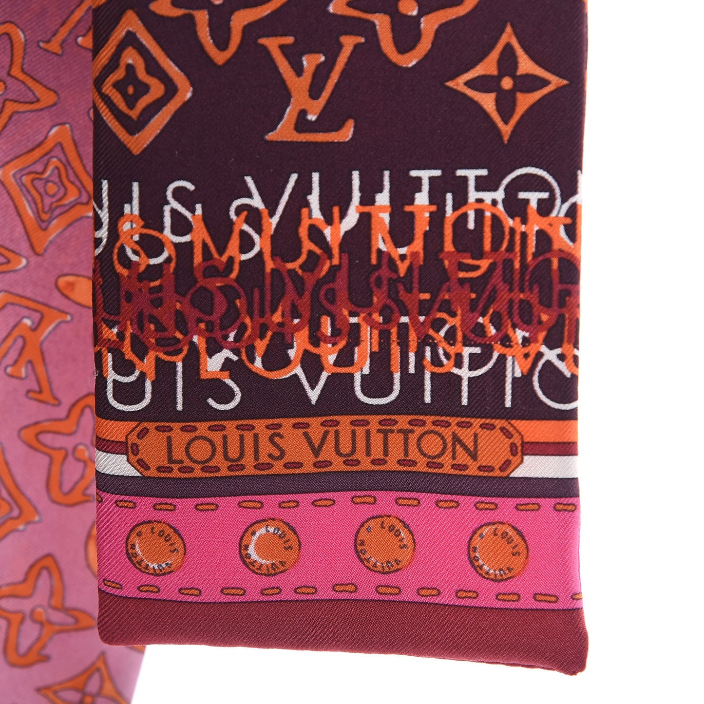 Silk Monogram Map Bandeau Plum Orient