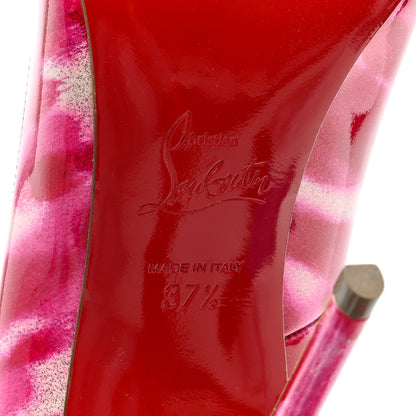 Christian Louboutin Patent Glittart Pigalle Follies 120 Pumps 37.5 Shocking Pink 6 of 7