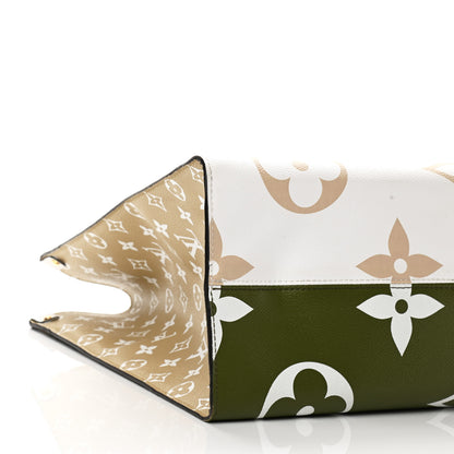 Louis Vuitton Monogram Giant Onthego GM Kaki Beige 9 of 10