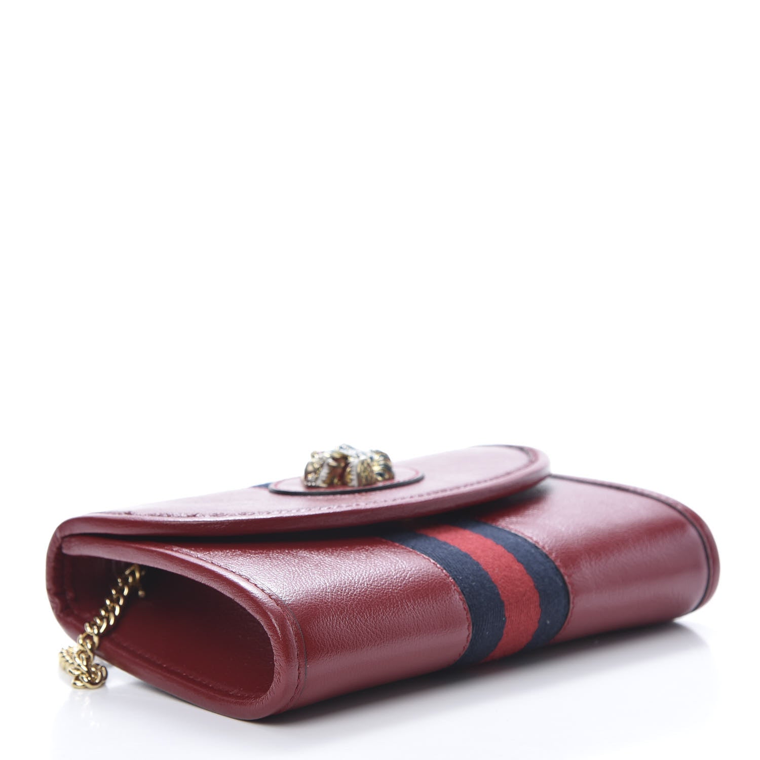Gucci Textured Calfskin Web Mini Rajah Slim Flap Shoulder Bag Romantic Cherry 5 of 12