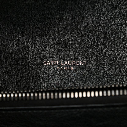 Saint Laurent Sheepskin Matelasse Chevron Monogram Large College Satchel Black 6 of 8